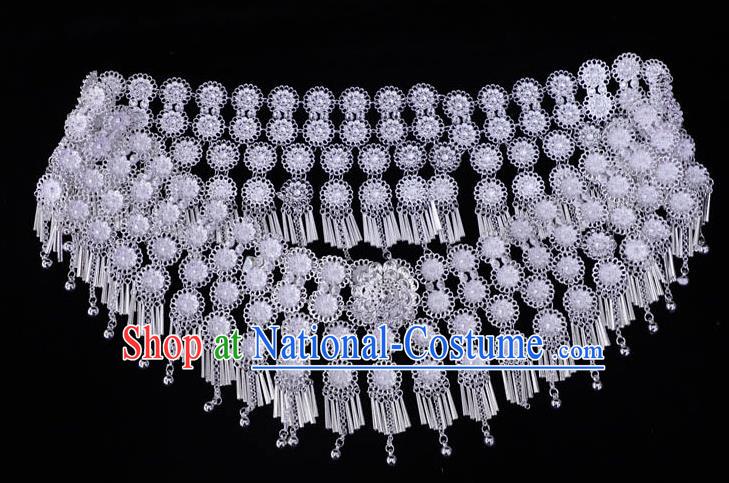 China Traditional Miao Silver Waist Accessories Yunnan Miao Ethnic Jewelry Belt