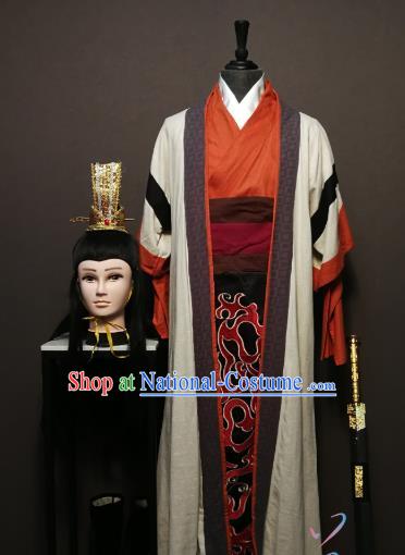 China Ancient Knight Clothing Drama State of Divinity Linghu Chong Song Dynasty Swordsman Costumes and Headwear