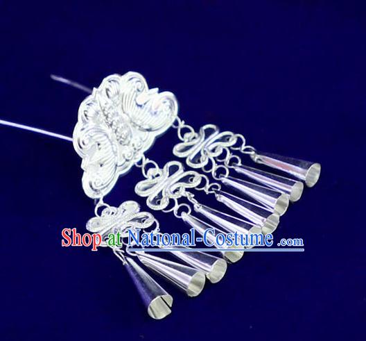 Chinese Ethnic Women Carving Butterfly Hair Stick Miao Nationality Little Hairpins Traditional Minority Hair Accessories