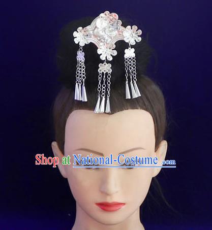 Chinese Ethnic Women Hair Crown Tassel Hair Stick Traditional Minority Hair Accessories Miao Nationality Hairpins