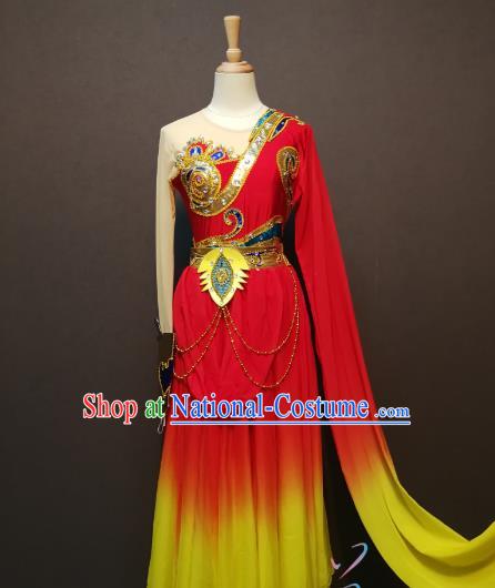 China Spring Festival Gala Water Sleeve Dance Clothing Classical Dance Costumes Women Flying Dance Red Dress