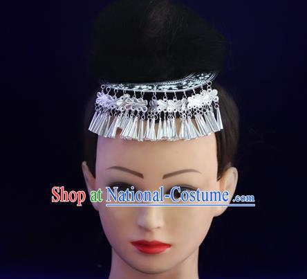 Chinese Miao Ethnic Argent Hair Stick Guizhou Minority Folk Dance Hair Accessories Miao Nationality Women Hairpins