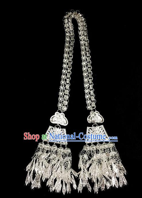 China Traditional Dong Minority Nationality Folk Dance Necklace Ethnic Accessories Butterfly Necklet