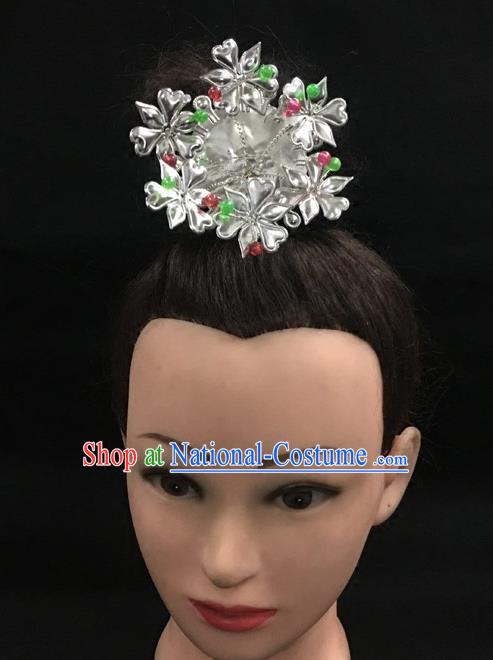 China Handmade Dong Minority Folk Dance Hair Accessories Flowers Hairpins Miao Ethnic Colorful Beads Hair Crown