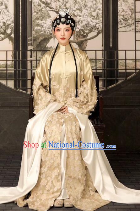 Chinese Beijing Opera Costumes Embroidered Dress Traditional Ancient Noble Lady Clothing and Headwear