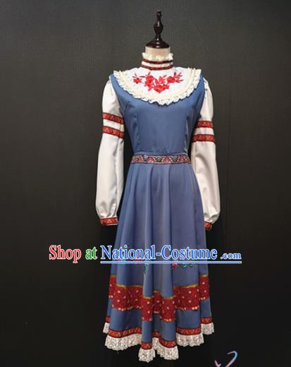 Russia Traditional Dance Dress Stage Performance Costumes Russian National Women Clothing