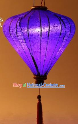 Handmade Chinese Jacquard Purple Satin Palace Lanterns Traditional New Year Lantern Classical Festival Decoration Lamp