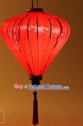 Handmade Chinese Jacquard Pattern Red Satin Palace Lanterns Traditional New Year Lantern Classical Festival Decoration Lamp