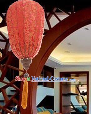 Handmade Chinese Decoration Palace Lanterns Traditional New Year Red Satin Lantern Classical Festival Wax Gourd Lamp