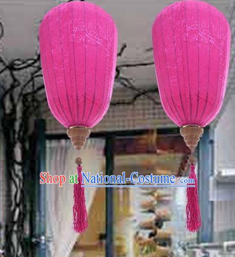 Handmade Chinese Decoration Palace Lanterns Traditional New Year Rosy Satin Lantern Classical Festival Wax Gourd Lamp