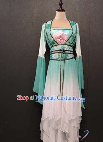 Chinese Classical Dance Clothing Traditional Fan Dance Costumes Umbrella Dance Green Dress