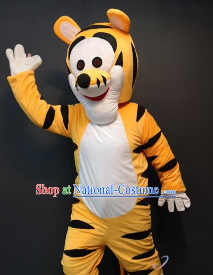 Custom Cosplay Walking Cartoon Costume Children Day Stage Performance Clothing Puppet Tiger Apparels and Headwear