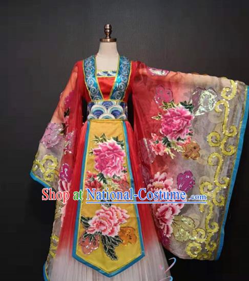 China Ancient Court Woman Hanfu Dress Traditional Drama Tang Dynasty Imperial Consort Costume Classical Dance Clothing