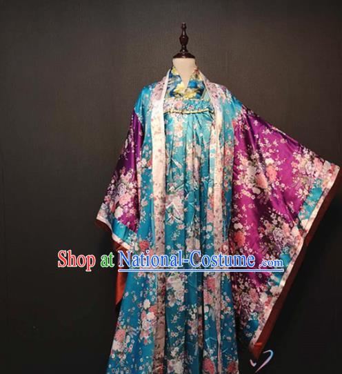 Traditional Stage Performance Costume Tang Dynasty Clothing Ancient Court Women Printing Dress