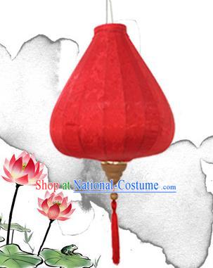 Handmade Chinese Classical Pattern Red Silk Palace Lanterns Traditional New Year Decoration Lantern Spring Festival Tulip Lamp