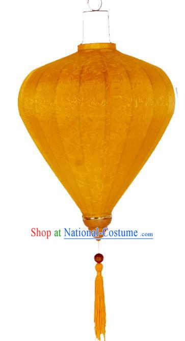 Handmade Chinese Classical Yellow Silk Palace Lanterns Traditional New Year Decoration Lantern Spring Festival Lamp