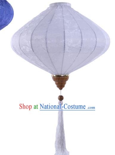 Handmade Chinese White Silk Palace Lanterns Traditional New Year Decoration Lantern Classical Festival Hanging Lamp