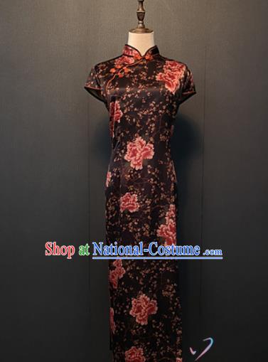 Custom Mother Cheongsam Drama Performance Clothing Shanghai Classical Silk Qipao Dress