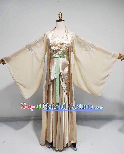 China Classical Dance Golden Dress Traditional Drama Li Bai Performance Costume Court Dance Clothing