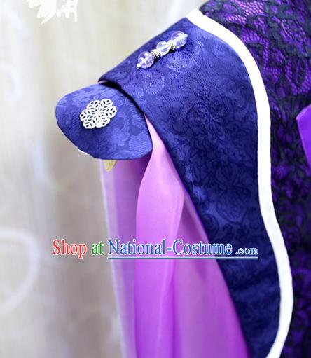 China Cosplay Swordswoman Purple Dress Clothing Custom Traditional Ancient Female Knight Su Huanzhen Costumes