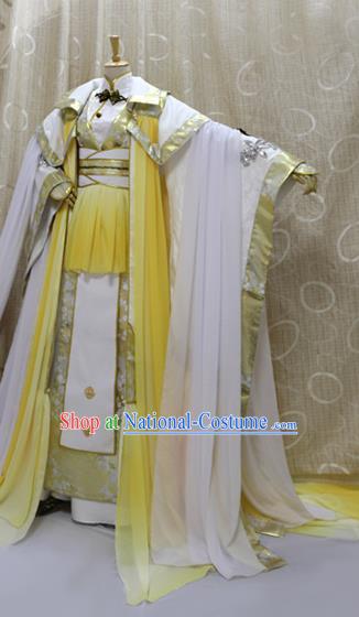 China Ancient Emperor Golden Clothing Custom Professional Cosplay Swordsman King God Costumes