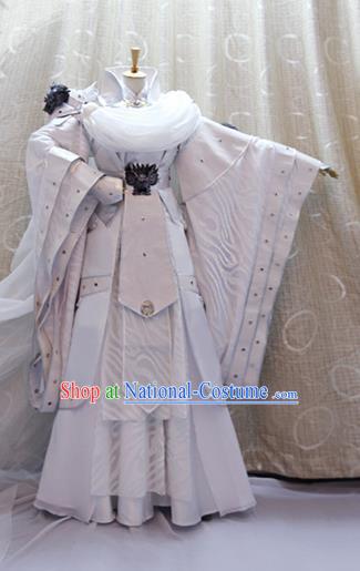 Cosplay Swordsman White Costumes Custom China Ancient Noble Prince Clothing