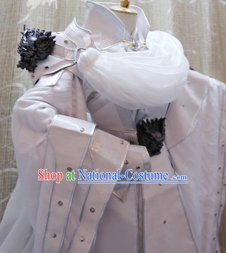 Cosplay Swordsman White Costumes Custom China Ancient Noble Prince Clothing