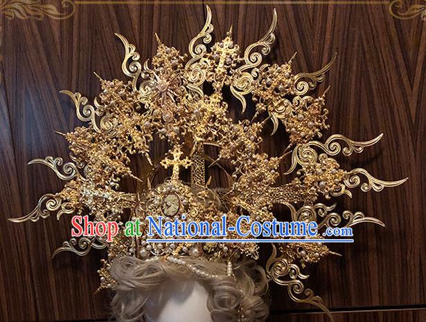 Handmade Medusa Hair Accessories Halloween Cosplay Enchantress Deluxe Golden Royal Crown