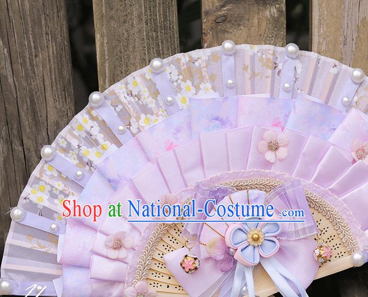 Custom Kimono Folding Fans China Handmade Classical Silk Fan