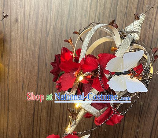 Halloween Queen Butterfly Flowers Scepter Cosplay Props Stage Performance Crabstick