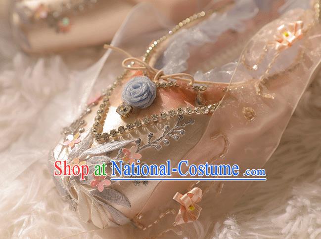 Custom Ballet Dance Shoes Halloween Cosplay Wedding Shoes Bride Pink Shoes