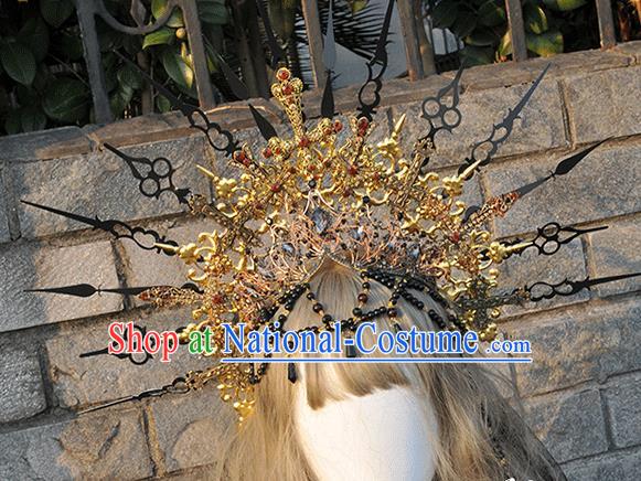 Handmade Gothic Hair Accessories Headwear Halloween Cosplay Lolita Deluxe Crown