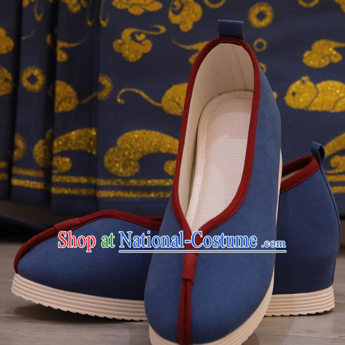 China Women Shoes Opera Shoes Princess Shoes Handmade Navy Cloth Shoes Hanfu Shoes