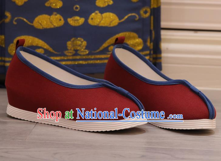 China Princess Shoes Handmade Red Cloth Shoes Hanfu Shoes Women Shoes Opera Shoes