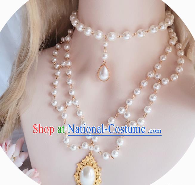 Europe Court Necklace Pearls Necklet Halloween Cosplay Baroque Bride Accessories