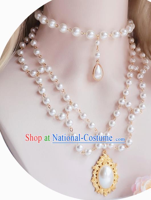 Europe Court Necklace Pearls Necklet Halloween Cosplay Baroque Bride Accessories