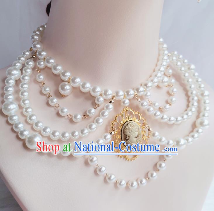 Europe Baroque Necklace Halloween Cosplay Renaissance Accessories Court Necklet