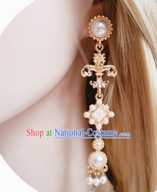 Handmade Baroque Princess Earrings Europe Renaissance Accessories Court Retro Eardrop