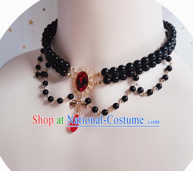 Top Darkness Black Necklace Halloween Cosplay Stage Show Accessories Europe Court Gothic Necklet