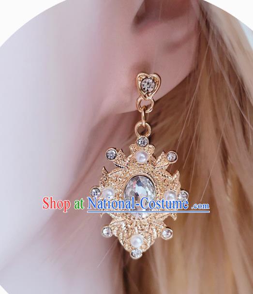 Handmade Crystal Earrings Baroque Retro Accessories Europe Court Eardrop