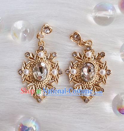 Handmade Crystal Earrings Baroque Retro Accessories Europe Court Eardrop