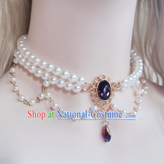 Top Pearls Necklet Halloween Cosplay Princess Stage Show Accessories Europe Court Necklace