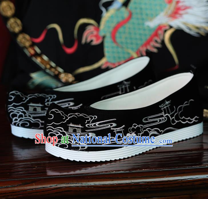 China Handmade Shoes Embroidered Black Shoes Hanfu Bow Shoes Ming Dynasty Princess Shoes