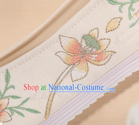 China Bow Shoes Handmade Princess Shoes Traditional Hanfu Cloth Shoes Embroidered Flower Bird Shoes