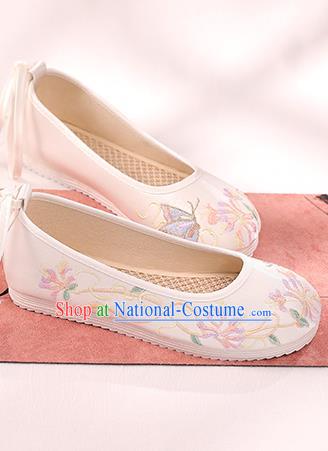 China Embroidered White Shoes Traditional Cloth Shoes Hanfu Shoes Handmade Shoes