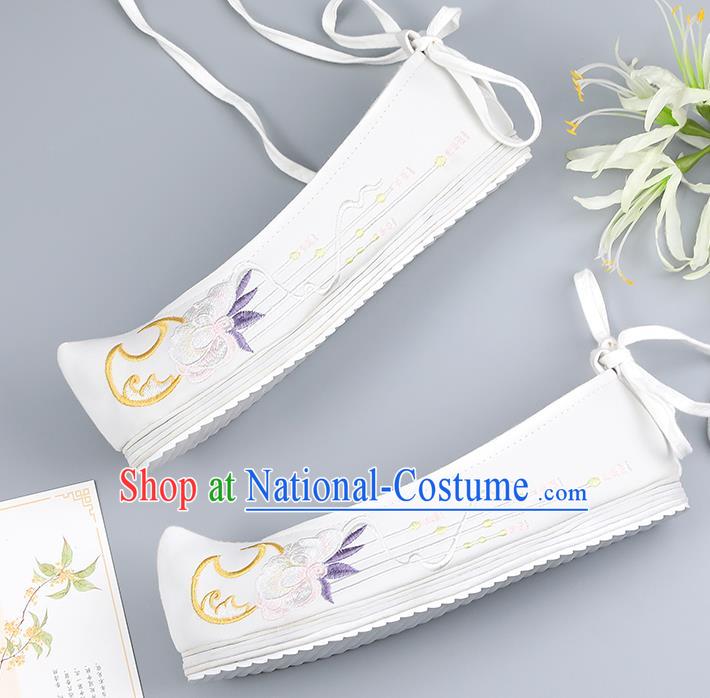 Traditional China Handmade Hanfu Shoes Embroidered Shoes Ming Dynasty Princess Shoes National Shoes