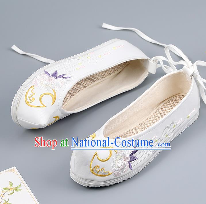 Traditional China Handmade Hanfu Shoes Embroidered Shoes Ming Dynasty Princess Shoes National Shoes