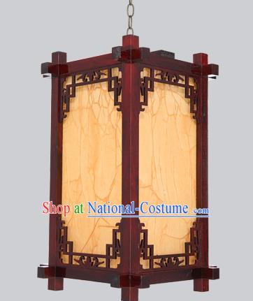 China Wood Lantern Outdoor Lamp Handmade Palace Lantern Imitation Sheepskin Lanterns