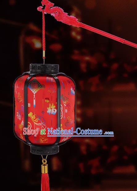 Chinese Portable Lamp Classical Red Lanterns Handmade Lantern Traditional New Year Musical Palace Lantern for Kids