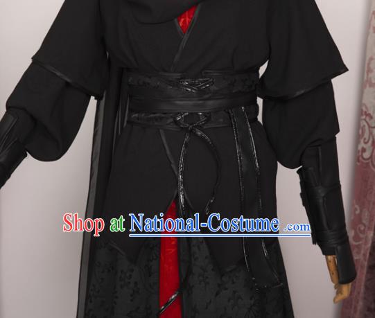 Cosplay Chinese Ancient Assassin Clothing Swordsman Black Costumes for Men